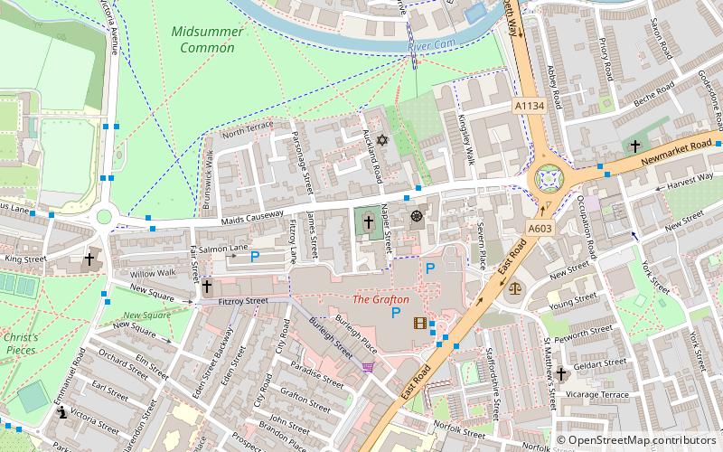 Christ Church Cambridge location map