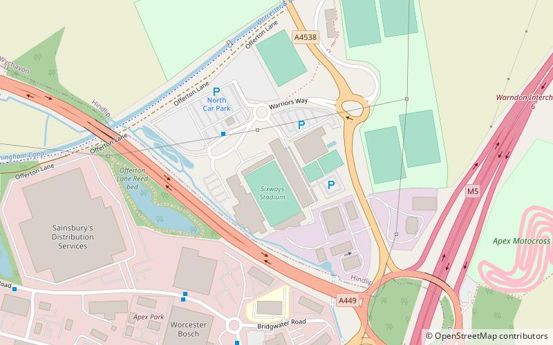 Sixways Stadium location map