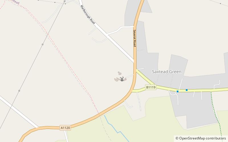 Saxtead Green Post Mill location map