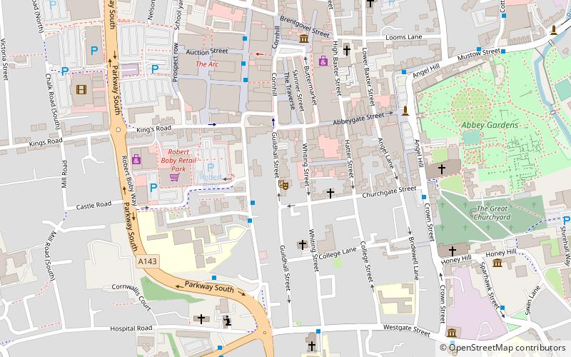 Bury St Edmunds Guildhall location map