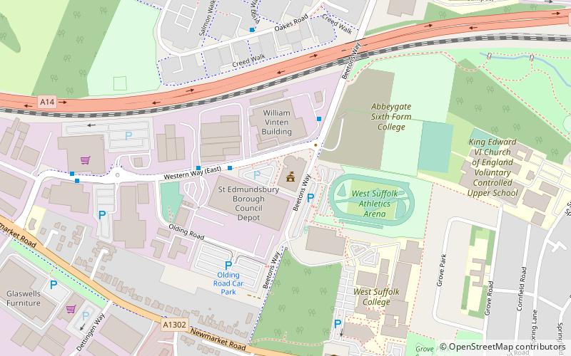 Bury St Edmunds location map