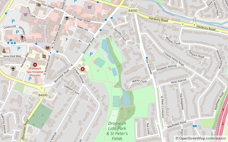 Droitwich Spa Lido location map
