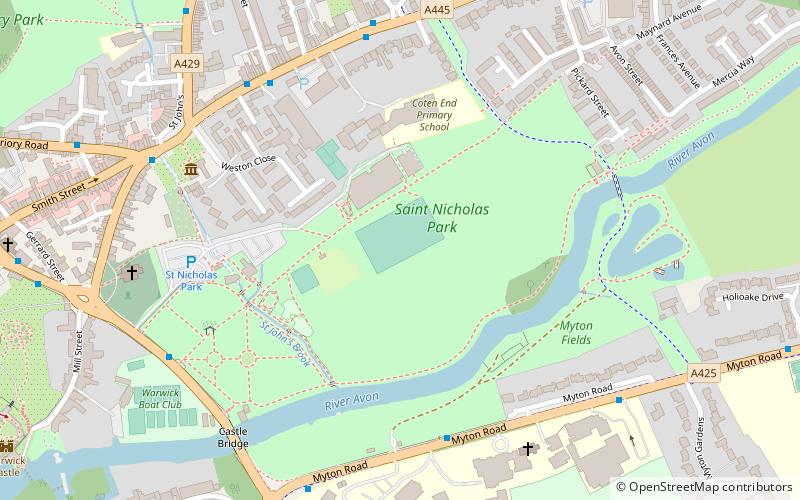 st nicholas park warwick location map