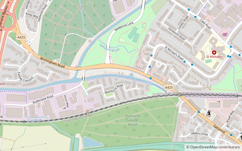 Saltisford Canal Arm location map