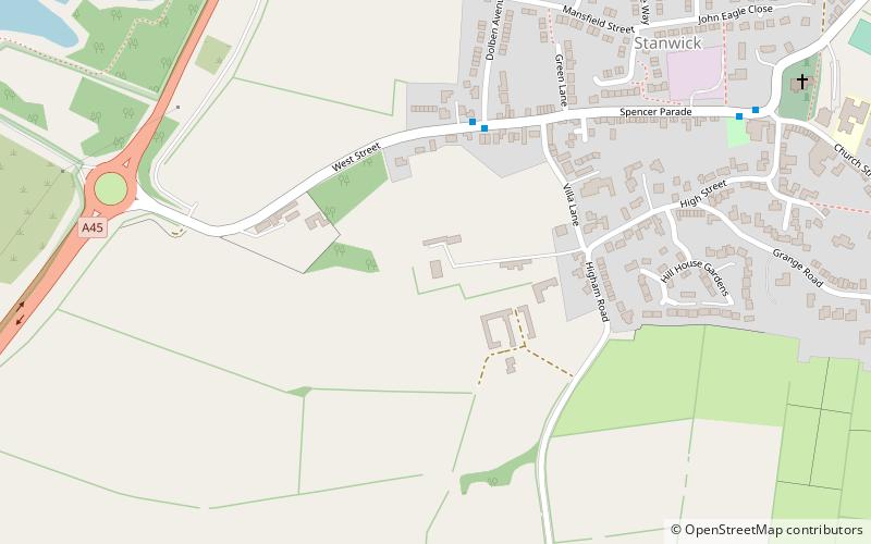 Stanwick Hall location map