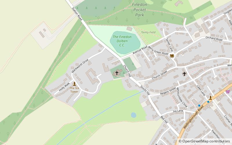 Finedon Hall location map