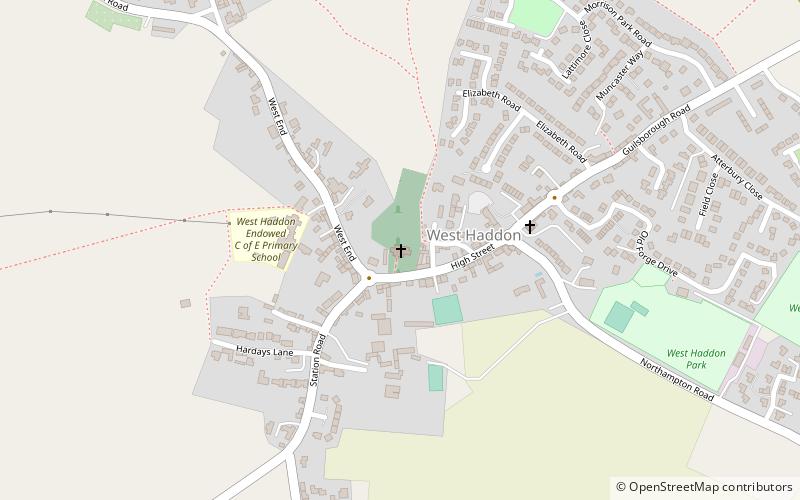 All Saints' Church, West Haddon location map
