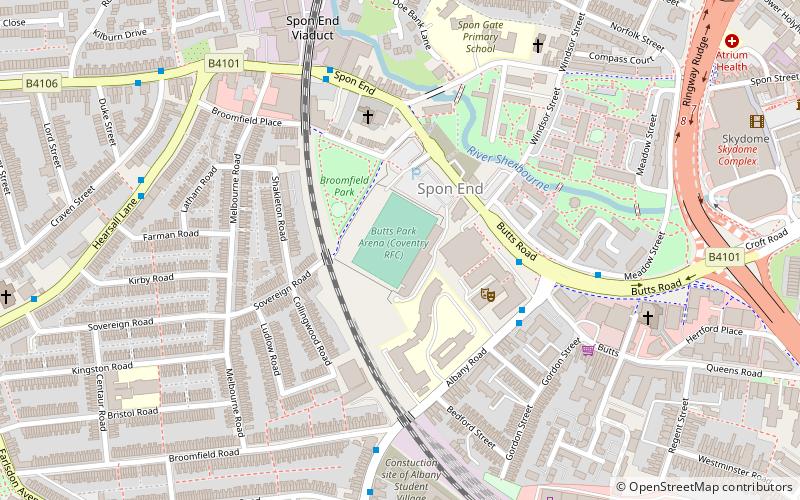 Butts Park Arena location map