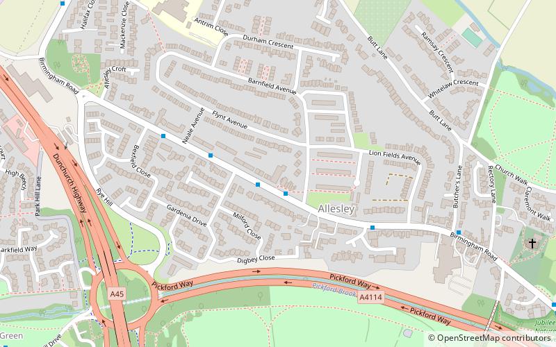 Allesley Castle location map