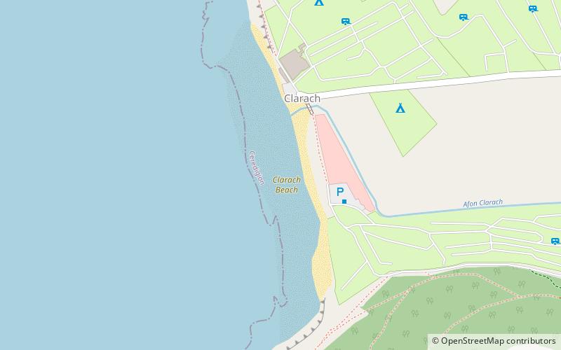clarach beach aberystwyth location map
