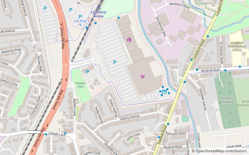 Arena Park Shopping Centre location map