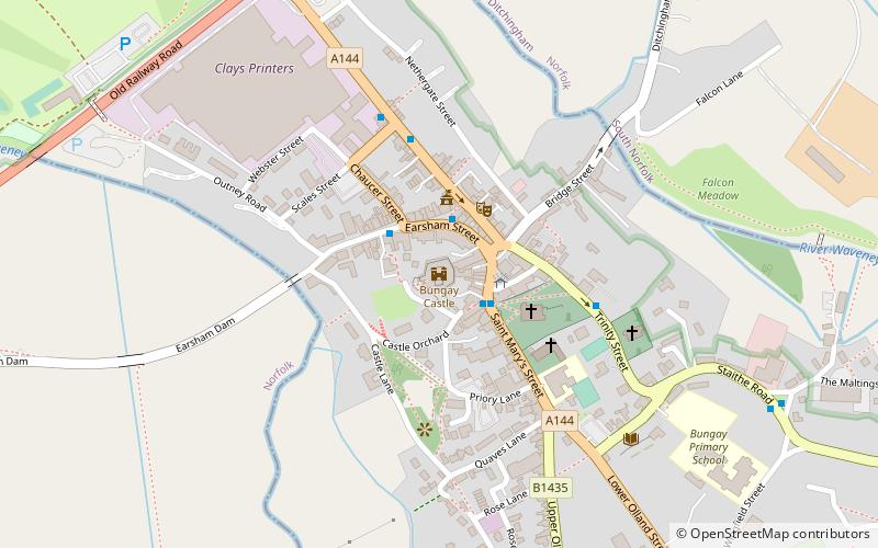 Bungay Castle location map