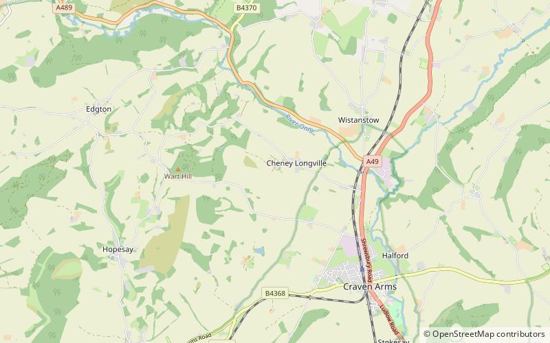 cheney longville castle craven arms location map