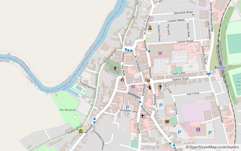 Beccles bell tower location map