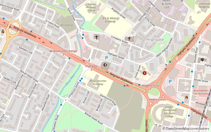 Birmingham Central Mosque location map