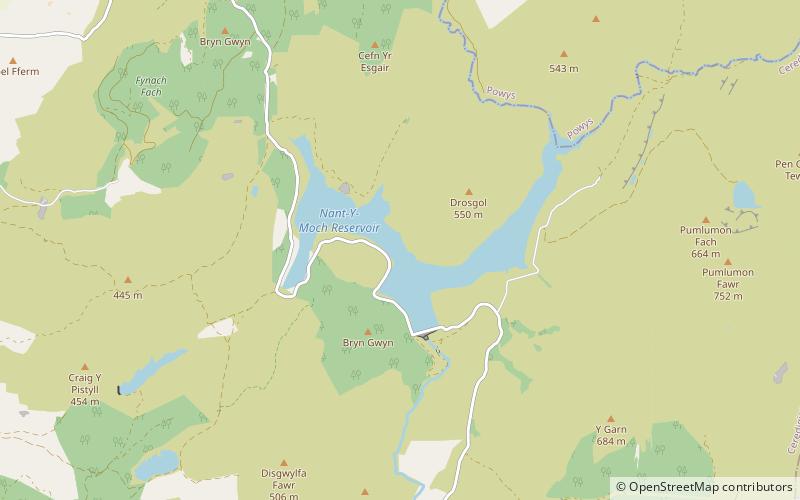 Nant-y-moch Reservoir location map