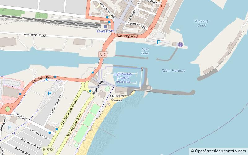 royal norfolk suffolk yacht club lowestoft location map