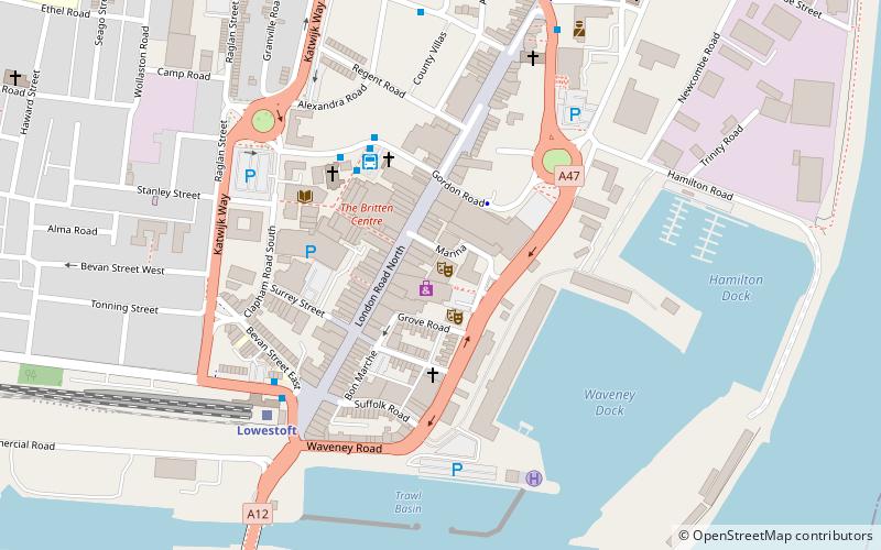 marina theatre lowestoft location map