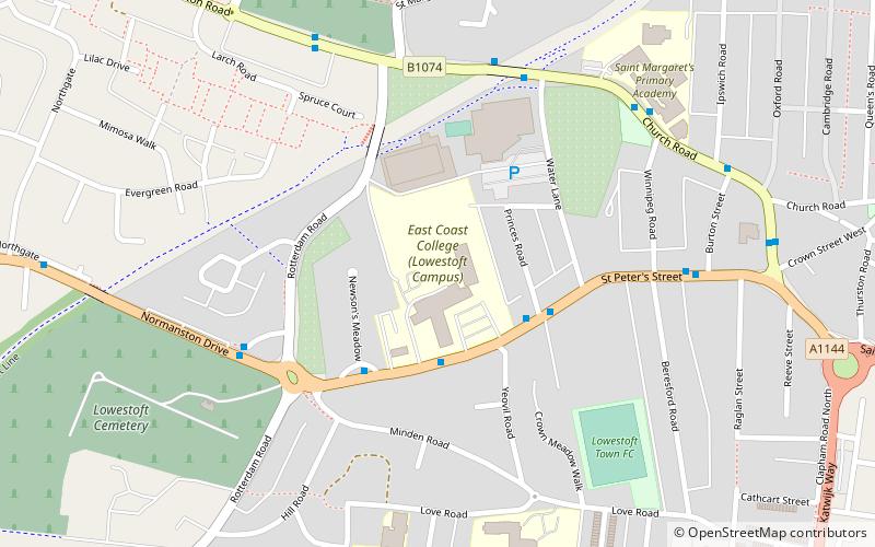 Lowestoft College location map