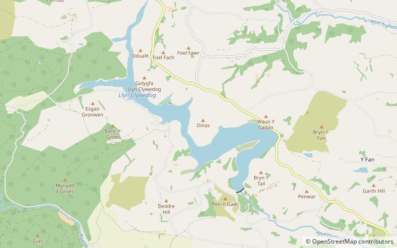 Clywedog Reservoir location map