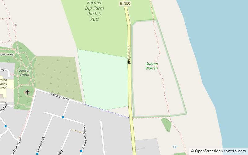 Gunton Warren and Corton Woods location map