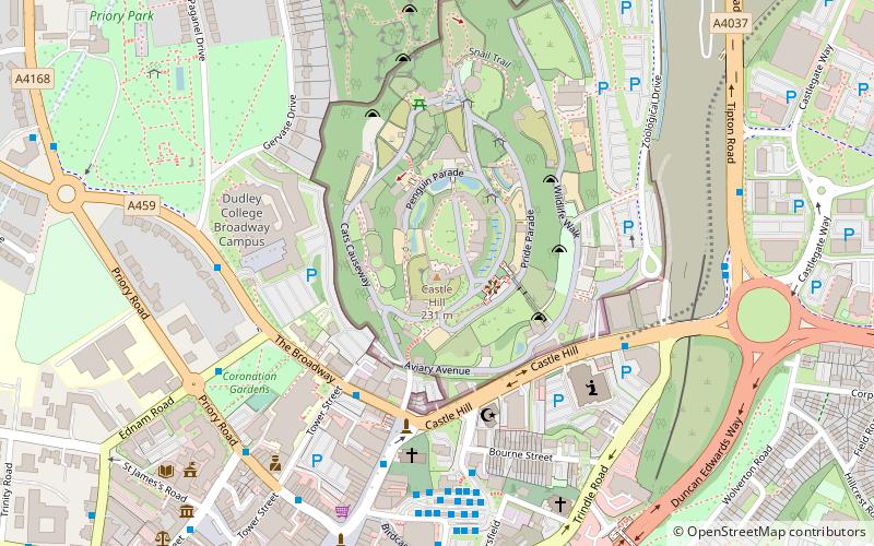 Dudley Castle location map