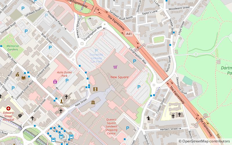 new square birmingham location map