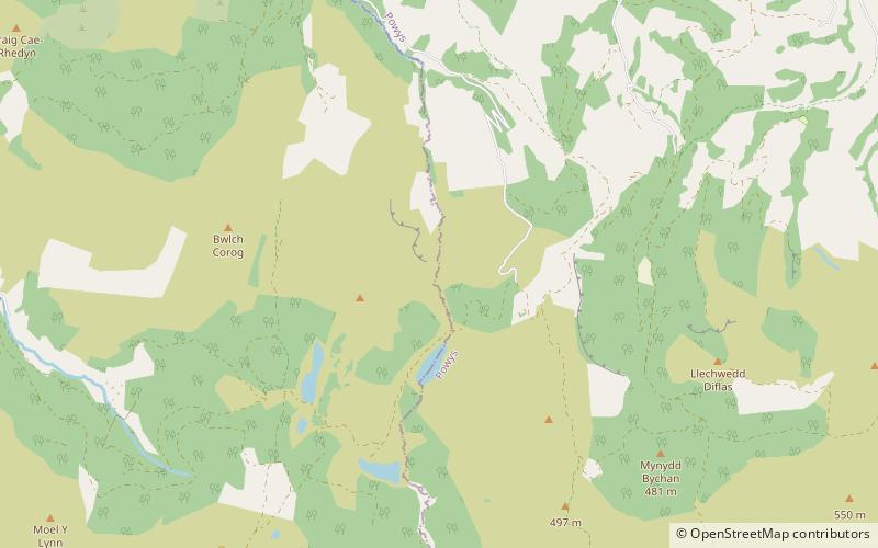 Pistyll y Llyn location map