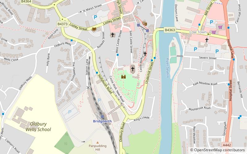 Bridgnorth Castle location map