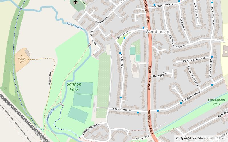 Weddington Castle location map