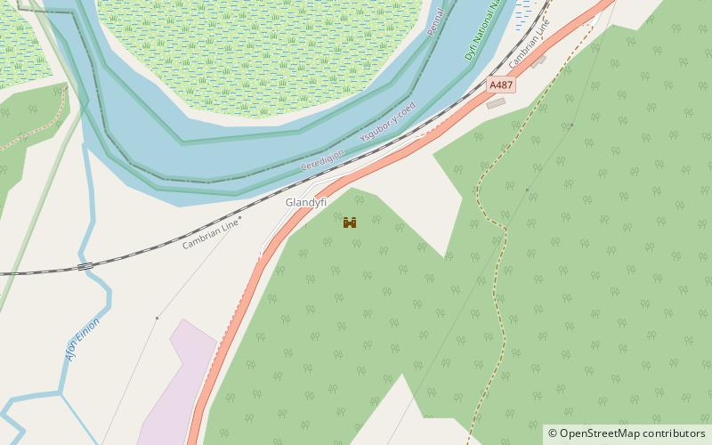 Glandyfi Castle location map