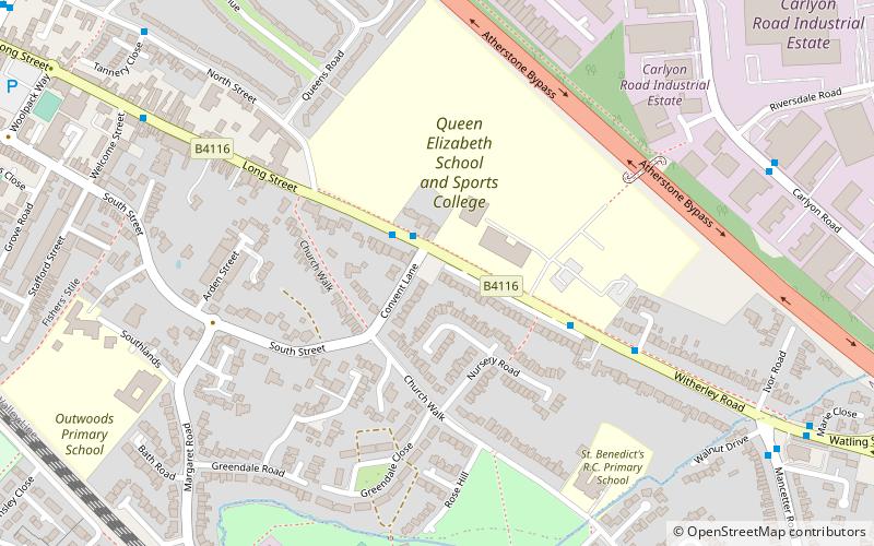 Atherstone Priory location map