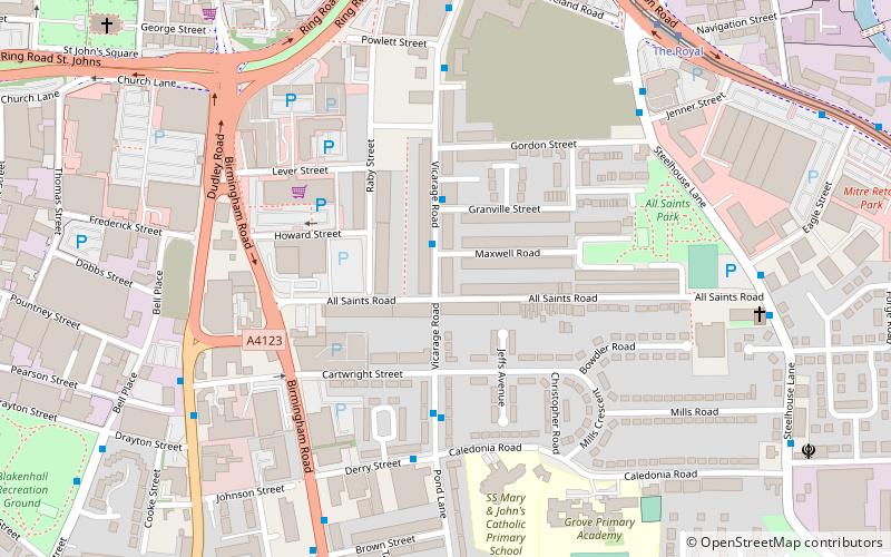all saints wolverhampton location map