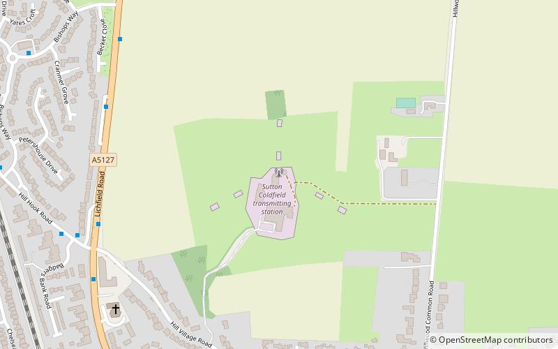 Sutton Coldfield transmitting station location map