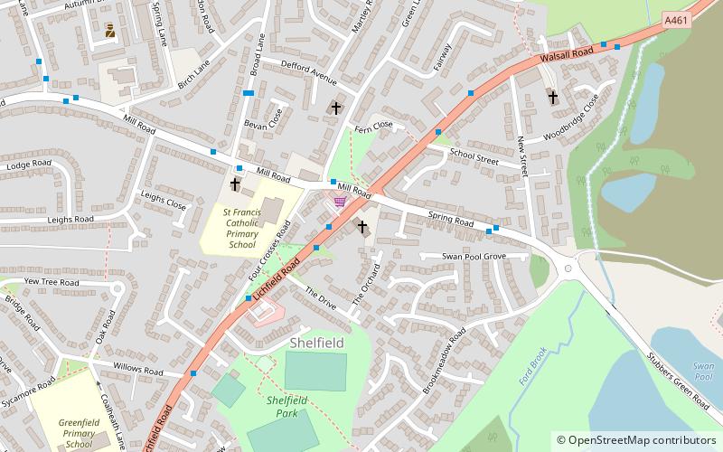 shelfield walsall location map