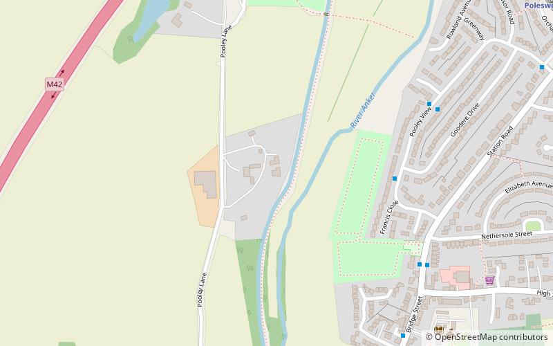 pooley hall polesworth location map