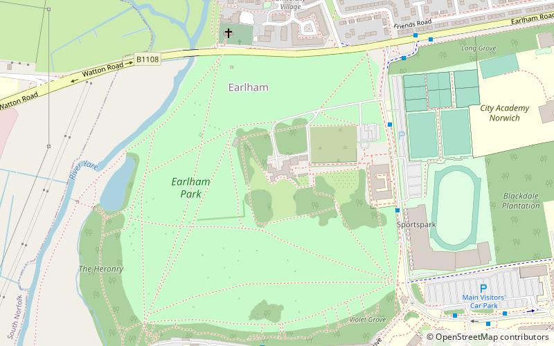 Earlham Hall location map