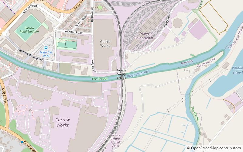 Trowse Bridge location map