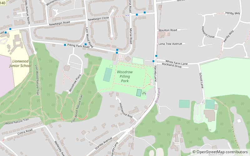 Pilling Park and Lion Wood location map