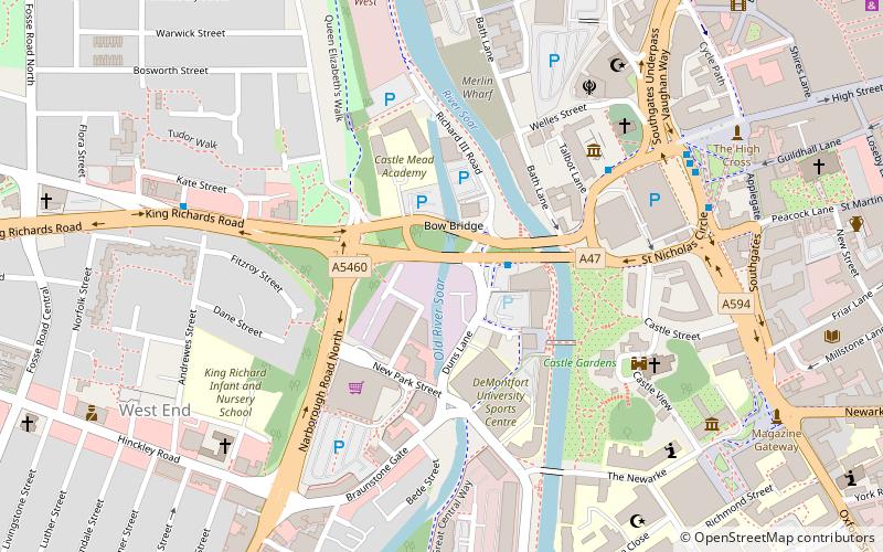 Leicester Austin Friary location map