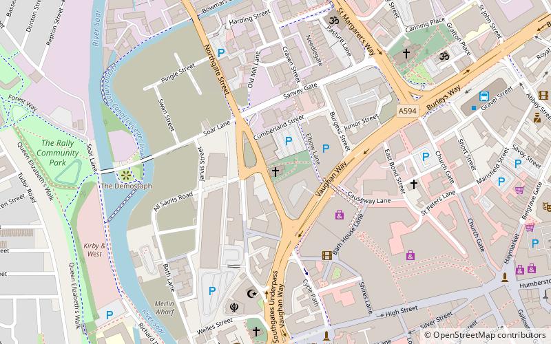 all saints leicester location map