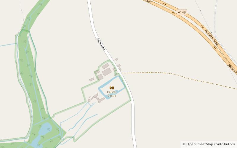 Caister Castle location map