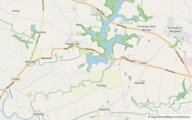 Filby Broad location map