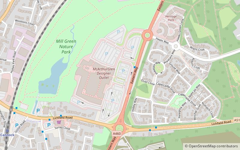 designer outlet west midlands cannock location map