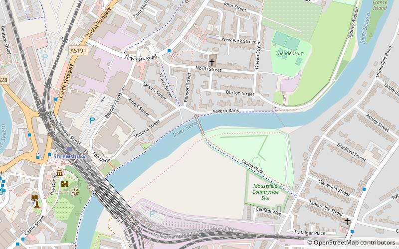 Castle Walk Footbridge location map