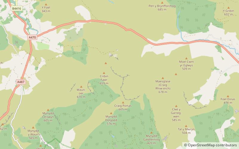 Cribin Fawr location map