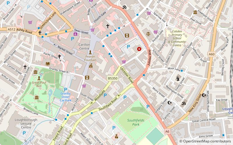 shelthorpe loughborough location map