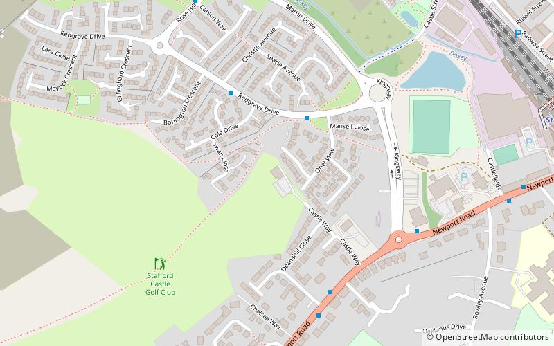 Stafford Castle Golf Club location map