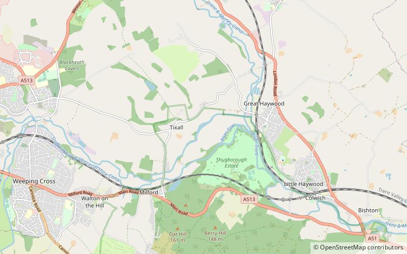 Tixall Wide location map