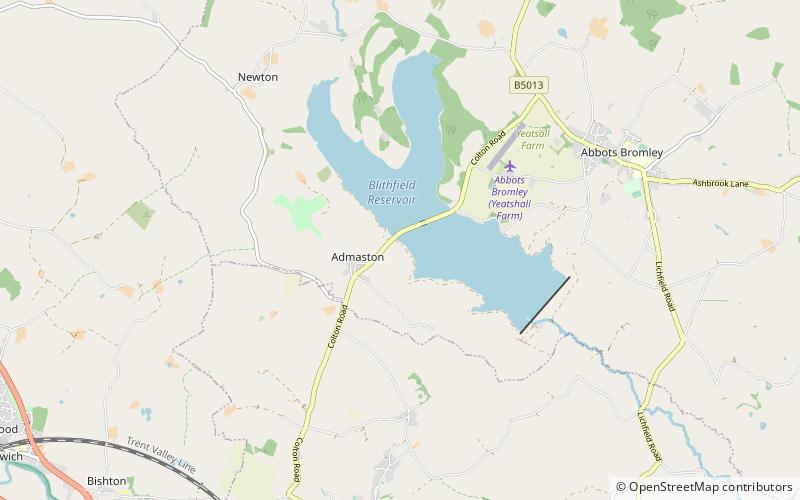 Blithfield Reservoir location map
